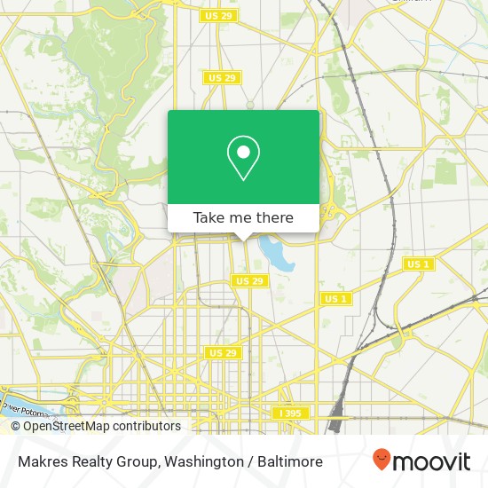 Mapa de Makres Realty Group, 2816 Georgia Ave NW