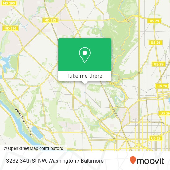 Mapa de 3232 34th St NW, Washington, DC 20008