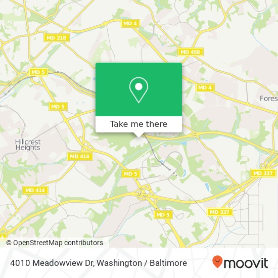 Mapa de 4010 Meadowview Dr, Suitland, MD 20746