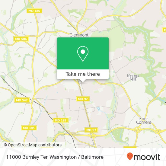 Mapa de 11000 Burnley Ter, Silver Spring, MD 20902