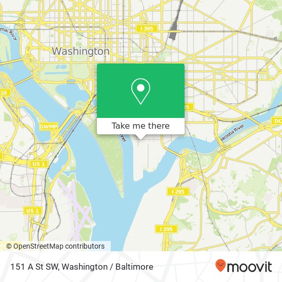 Mapa de 151 A St SW, Washington, DC 20319