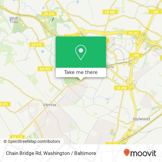 Chain Bridge Rd, Vienna (TYSONS CORNER), VA 22182 map