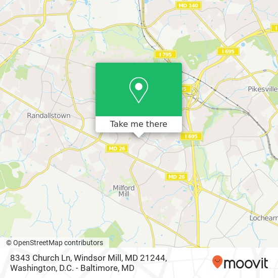 8343 Church Ln, Windsor Mill, MD 21244 map