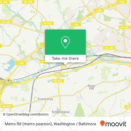 Mapa de Metro Rd (metro pearson), Alexandria, VA 22304