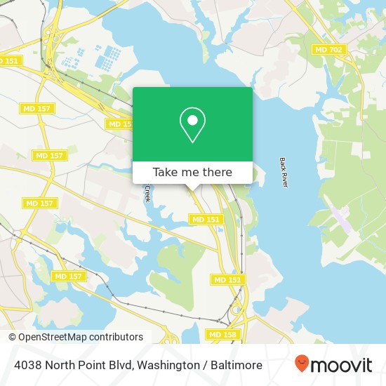 Mapa de 4038 North Point Blvd, Dundalk, MD 21222