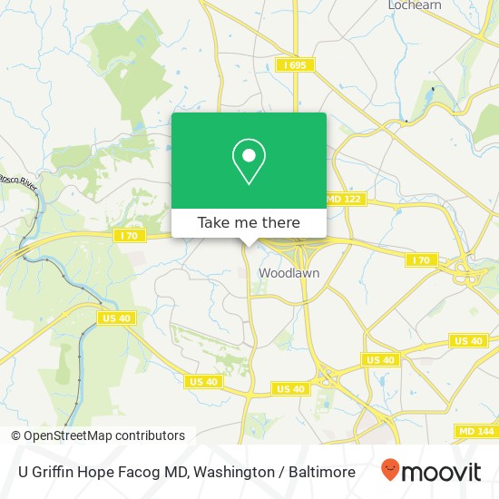 Mapa de U Griffin Hope Facog MD, 4 E Rolling Crossroads