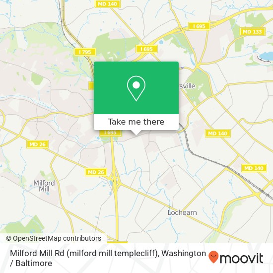 Milford Mill Rd (milford mill templecliff), Pikesville, MD 21208 map