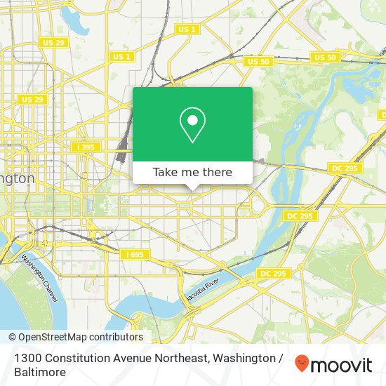 1300 Constitution Avenue Northeast map