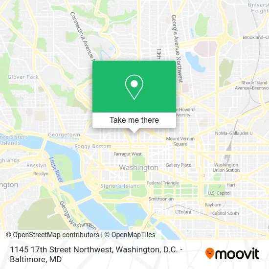 Mapa de 1145 17th Street Northwest
