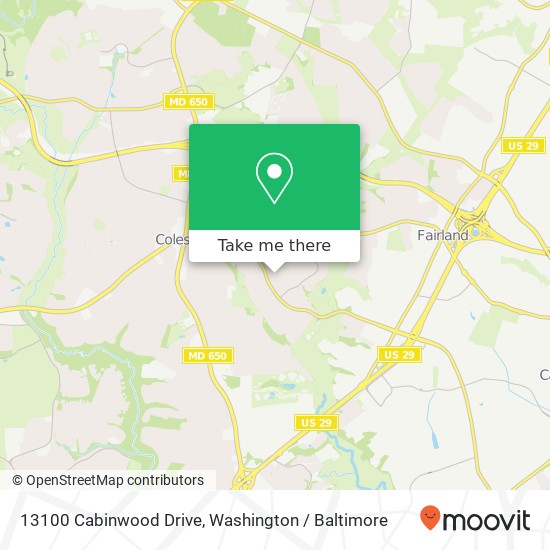 13100 Cabinwood Drive map