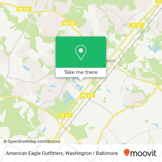 Mapa de American Eagle Outfitters, Waldorf, MD 20603