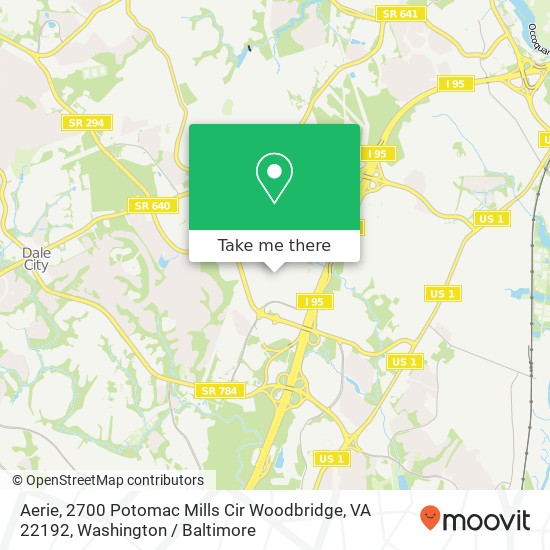 Mapa de Aerie, 2700 Potomac Mills Cir Woodbridge, VA 22192