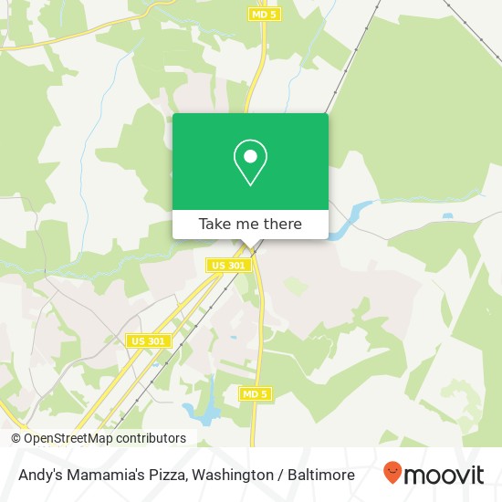 Mapa de Andy's Mamamia's Pizza, MD-5 Waldorf, MD 20601