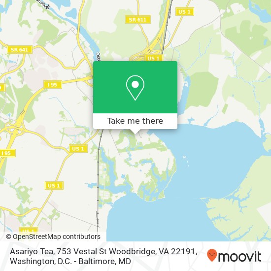 Mapa de Asariyo Tea, 753 Vestal St Woodbridge, VA 22191