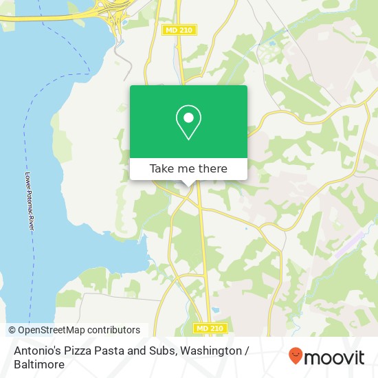Mapa de Antonio's Pizza Pasta and Subs, 742 Cady Dr Fort Washington, MD 20744