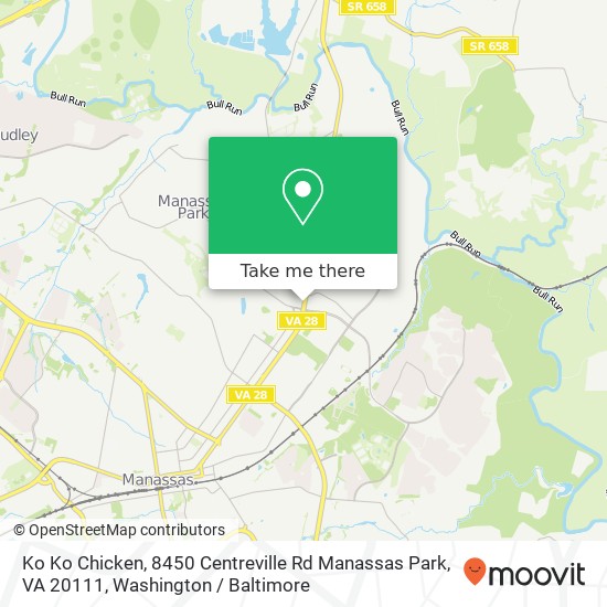 Ko Ko Chicken, 8450 Centreville Rd Manassas Park, VA 20111 map