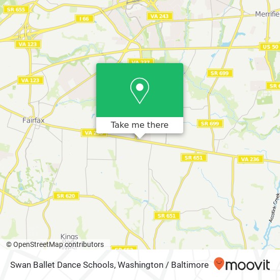 Swan Ballet Dance Schools, 9416 Main St Fairfax, VA 22031 map