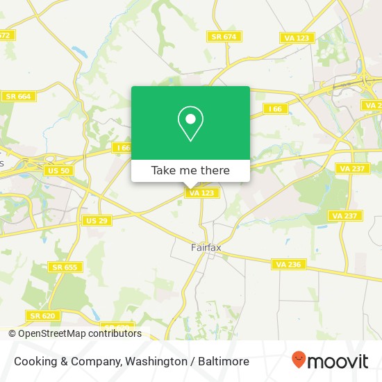 Mapa de Cooking & Company, 10579 Fairfax Blvd Fairfax, VA 22030