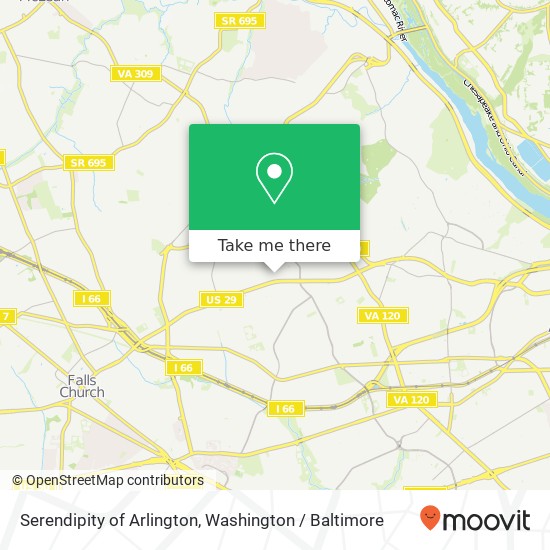 Mapa de Serendipity of Arlington, 2439 N Harrison St Arlington, VA 22207