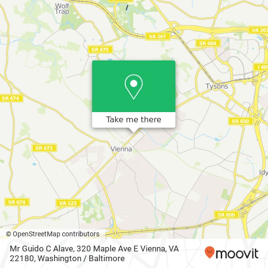 Mapa de Mr Guido C Alave, 320 Maple Ave E Vienna, VA 22180