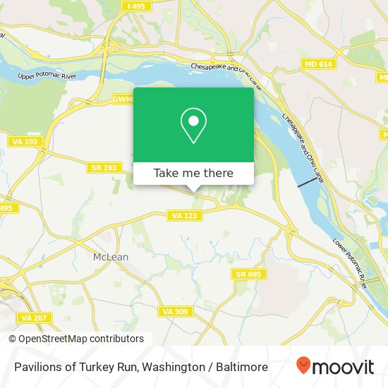 Mapa de Pavilions of Turkey Run