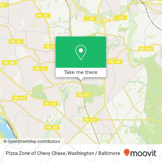 Mapa de Pizza Zone of Chevy Chase, 4533 Stanford St Chevy Chase, MD 20815