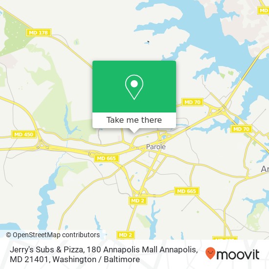 Jerry's Subs & Pizza, 180 Annapolis Mall Annapolis, MD 21401 map