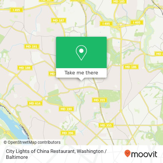 Mapa de City Lights of China Restaurant, 4953 Bethesda Ave Bethesda, MD 20814