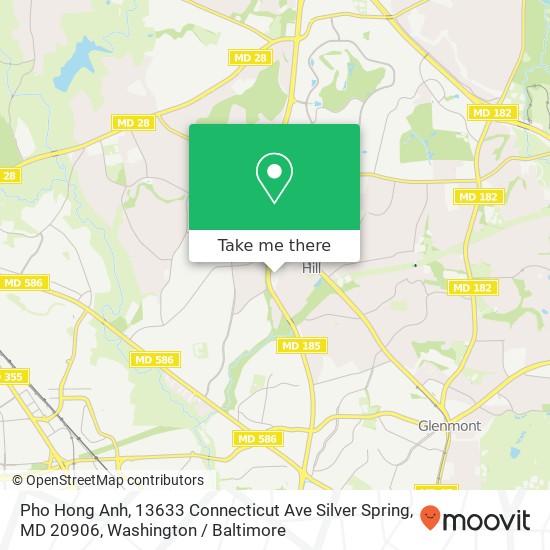 Mapa de Pho Hong Anh, 13633 Connecticut Ave Silver Spring, MD 20906