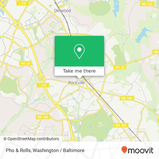 Mapa de Pho & Rolls, 33 Maryland Ave Rockville, MD 20850