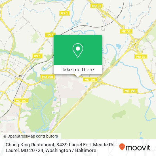 Mapa de Chung King Restaurant, 3439 Laurel Fort Meade Rd Laurel, MD 20724
