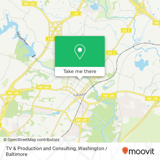 Mapa de TV & Production and Consulting, 401 Main St Laurel, MD 20707