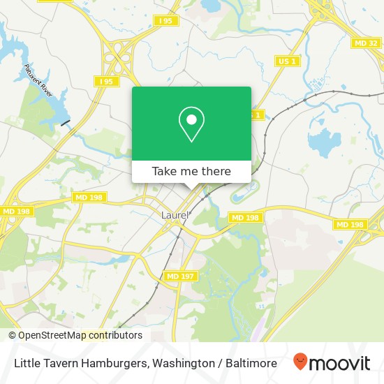 Mapa de Little Tavern Hamburgers, 115 Washington Blvd S Laurel, MD 20707