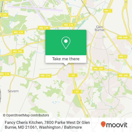 Mapa de Fancy Chen's Kitchen, 7800 Parke West Dr Glen Burnie, MD 21061
