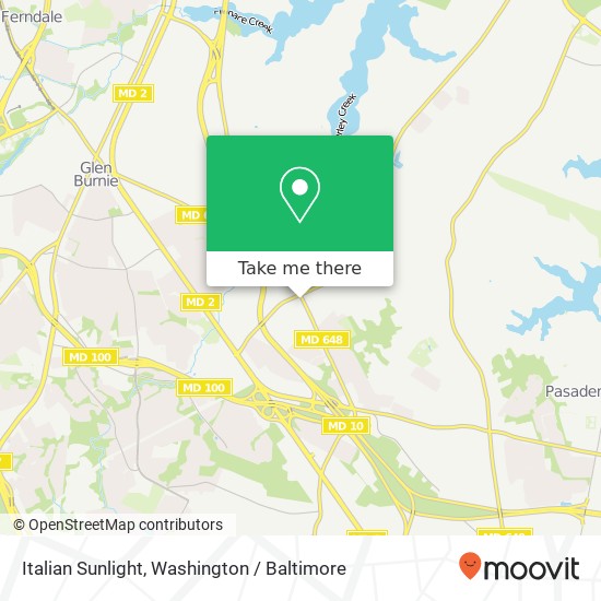 Mapa de Italian Sunlight, 7756 Baltimore Annapolis Blvd Glen Burnie, MD 21060