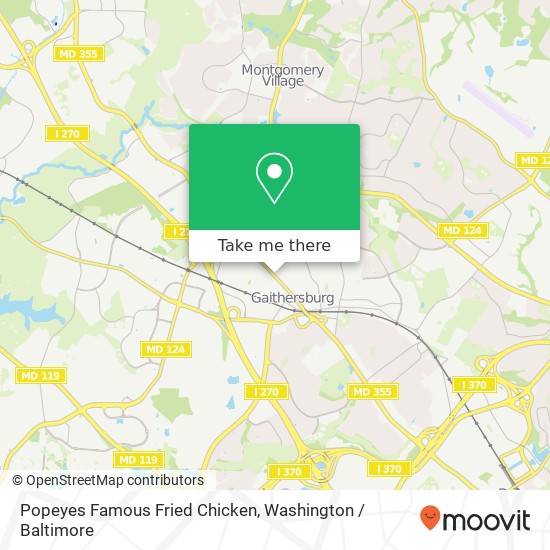 Mapa de Popeyes Famous Fried Chicken, 417 N Frederick Ave Gaithersburg, MD 20877