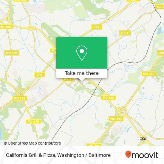 Mapa de California Grill & Pizza, 6801 Douglas Legum Dr Elkridge, MD 21075