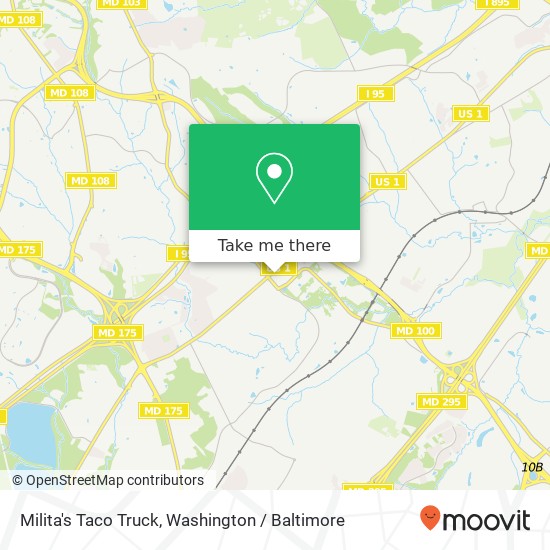 Mapa de Milita's Taco Truck, Washington Blvd Elkridge, MD 21075