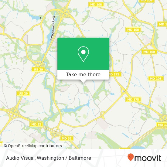 Mapa de Audio Visual, 6440 Oakland Mills Rd Columbia, MD 21045