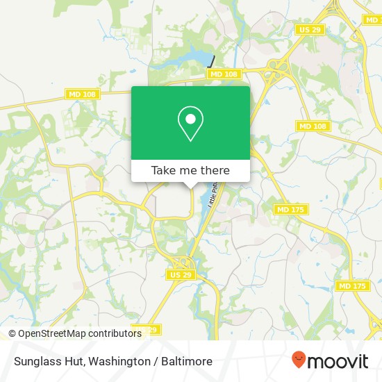 Mapa de Sunglass Hut, 10300 Little Patuxent Pkwy Columbia, MD 21044