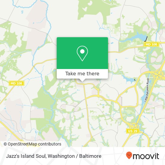 Mapa de Jazz's Island Soul, 5485 Harpers Farm Rd Columbia, MD 21044