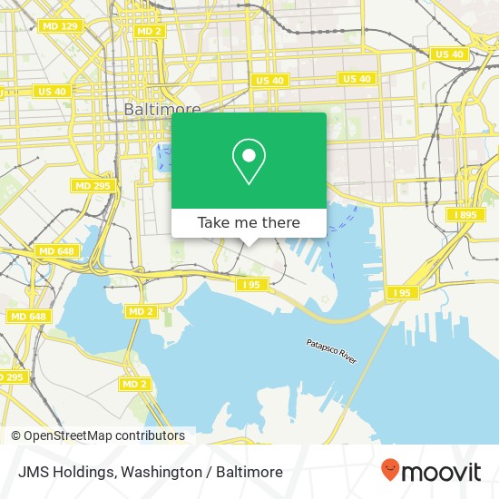 Mapa de JMS Holdings, 1401 E Clement St Baltimore, MD 21230