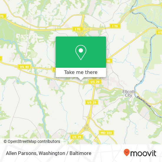 Mapa de Allen Parsons, 3561 St Johns Ln Ellicott City, MD 21042