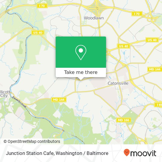 Mapa de Junction Station Cafe, 1705 Edmondson Ave Catonsville, MD 21228