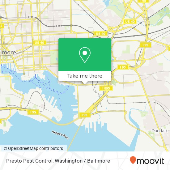 Mapa de Presto Pest Control, 3717 Boston St Baltimore, MD 21224