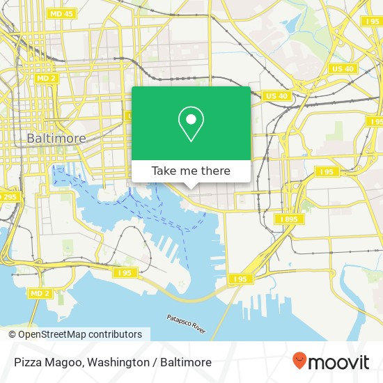 Mapa de Pizza Magoo, 2737 Dillon St Baltimore, MD 21224