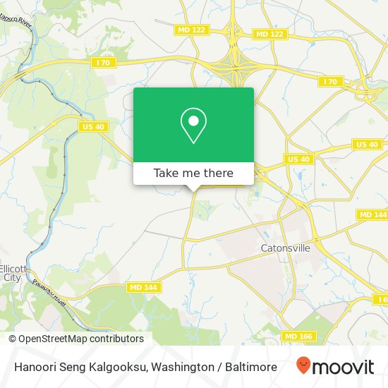 Mapa de Hanoori Seng Kalgooksu, 822 N Rolling Rd Catonsville, MD 21228
