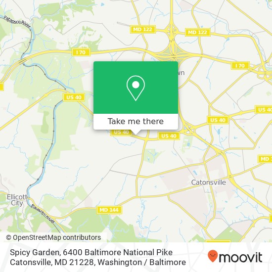 Spicy Garden, 6400 Baltimore National Pike Catonsville, MD 21228 map