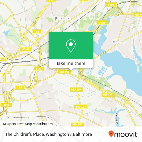 Mapa de The Children's Place, Baltimore, MD 21224