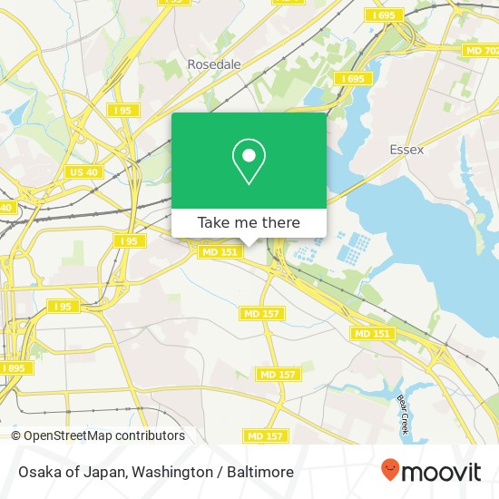 Osaka of Japan, Baltimore, MD 21224 map